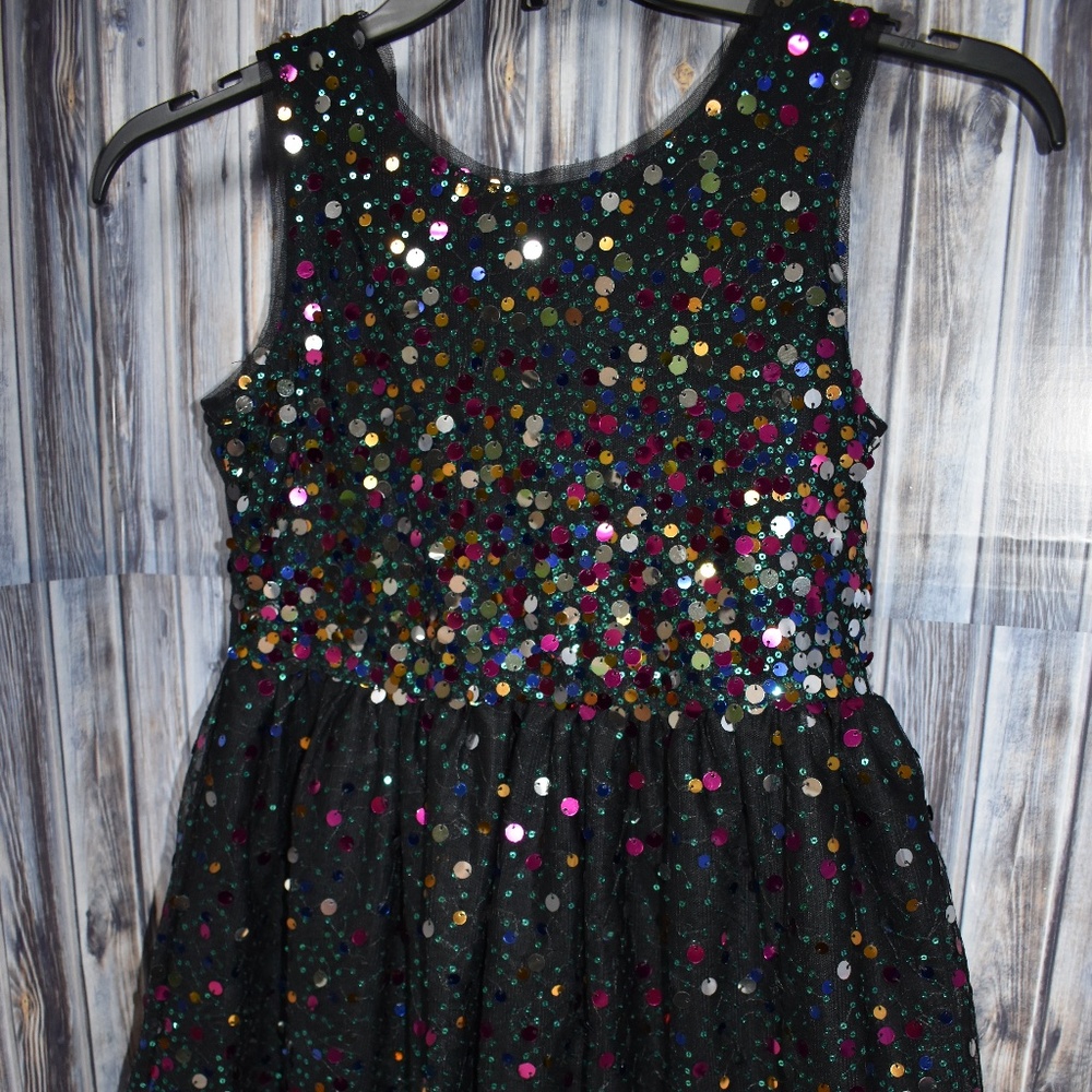 Cat & Jack Girls Sequin Party Holiday Dress L